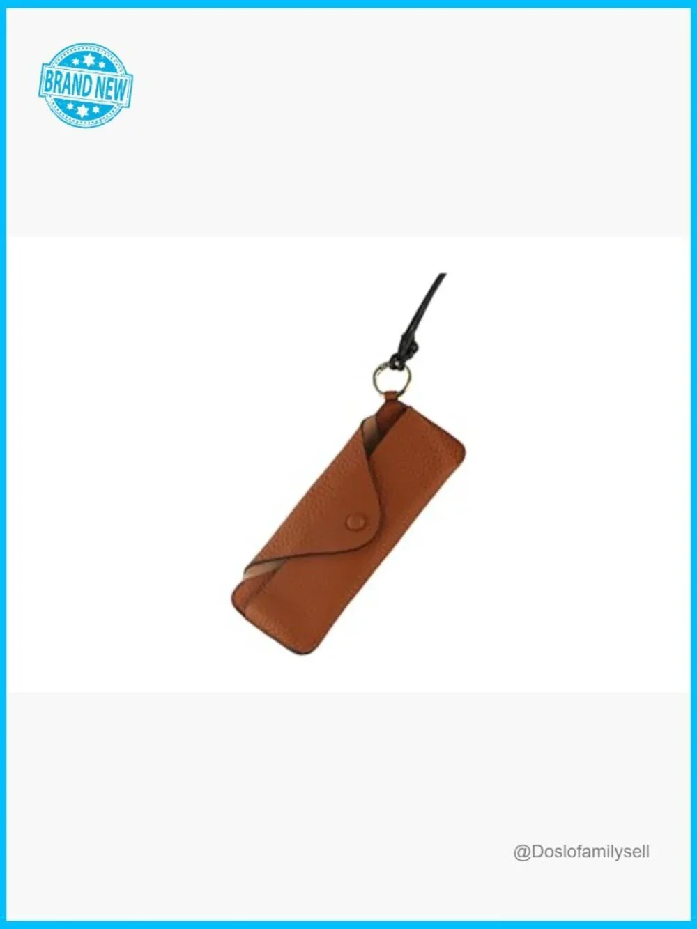 Genuine Leather Eyeglasses Case Slim Portable Classic Snap Closure Organizer